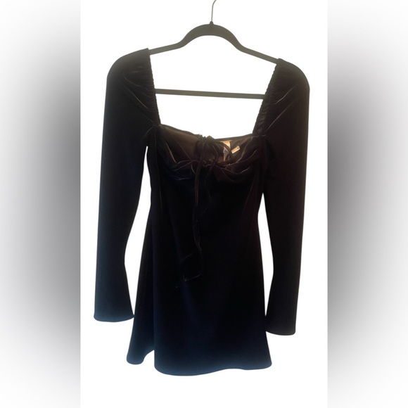 House of CB Black Velvet Babydoll Dress - Picture 8 of 12